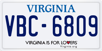 VA license plate VBC6809