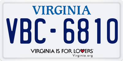 VA license plate VBC6810