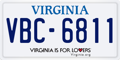 VA license plate VBC6811