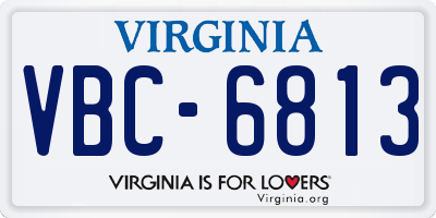 VA license plate VBC6813