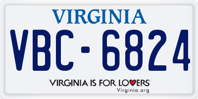 VA license plate VBC6824