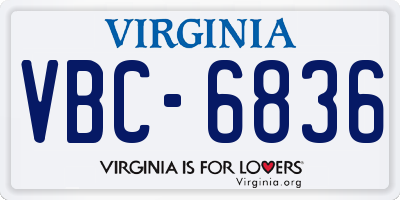 VA license plate VBC6836