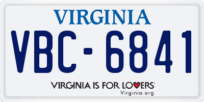 VA license plate VBC6841