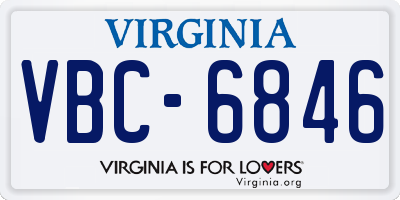 VA license plate VBC6846