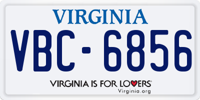 VA license plate VBC6856