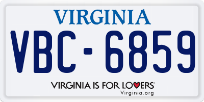 VA license plate VBC6859