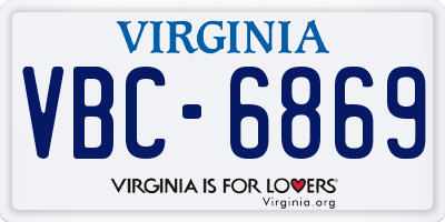 VA license plate VBC6869