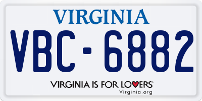 VA license plate VBC6882