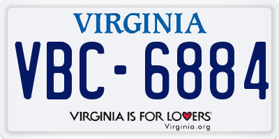 VA license plate VBC6884