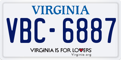VA license plate VBC6887