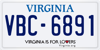 VA license plate VBC6891