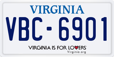 VA license plate VBC6901