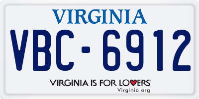 VA license plate VBC6912