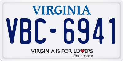 VA license plate VBC6941