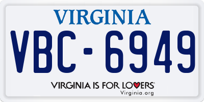 VA license plate VBC6949