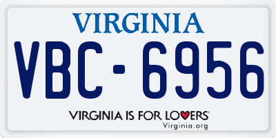 VA license plate VBC6956