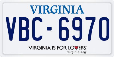 VA license plate VBC6970