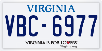 VA license plate VBC6977