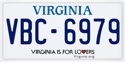 VA license plate VBC6979