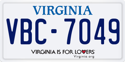 VA license plate VBC7049
