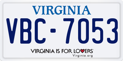 VA license plate VBC7053