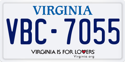 VA license plate VBC7055