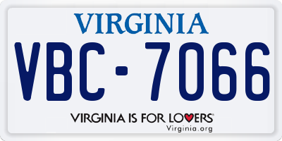 VA license plate VBC7066