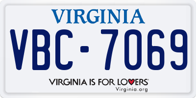 VA license plate VBC7069