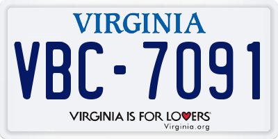 VA license plate VBC7091