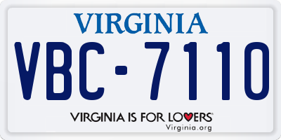 VA license plate VBC7110