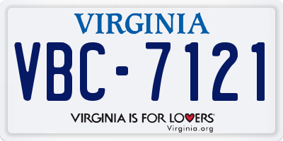 VA license plate VBC7121