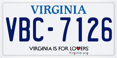 VA license plate VBC7126