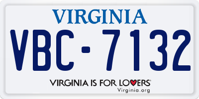 VA license plate VBC7132