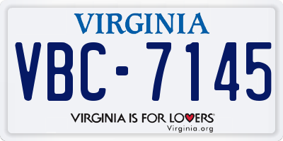 VA license plate VBC7145