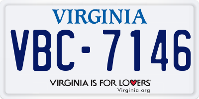 VA license plate VBC7146