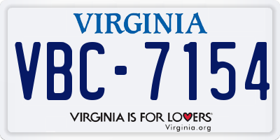 VA license plate VBC7154