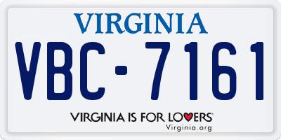 VA license plate VBC7161
