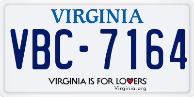 VA license plate VBC7164