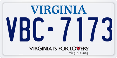 VA license plate VBC7173