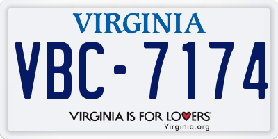 VA license plate VBC7174