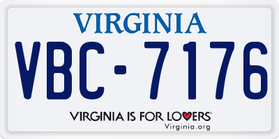 VA license plate VBC7176