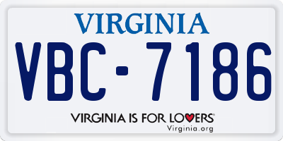 VA license plate VBC7186