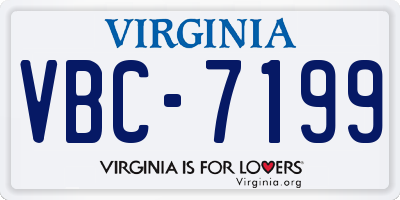 VA license plate VBC7199