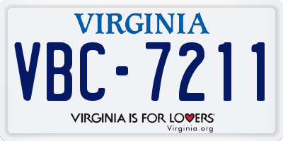 VA license plate VBC7211