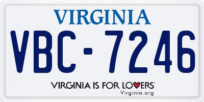 VA license plate VBC7246