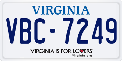 VA license plate VBC7249