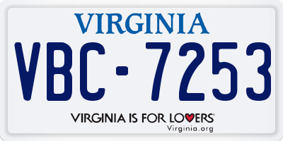 VA license plate VBC7253