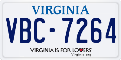 VA license plate VBC7264