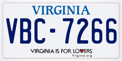 VA license plate VBC7266