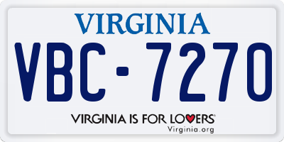 VA license plate VBC7270